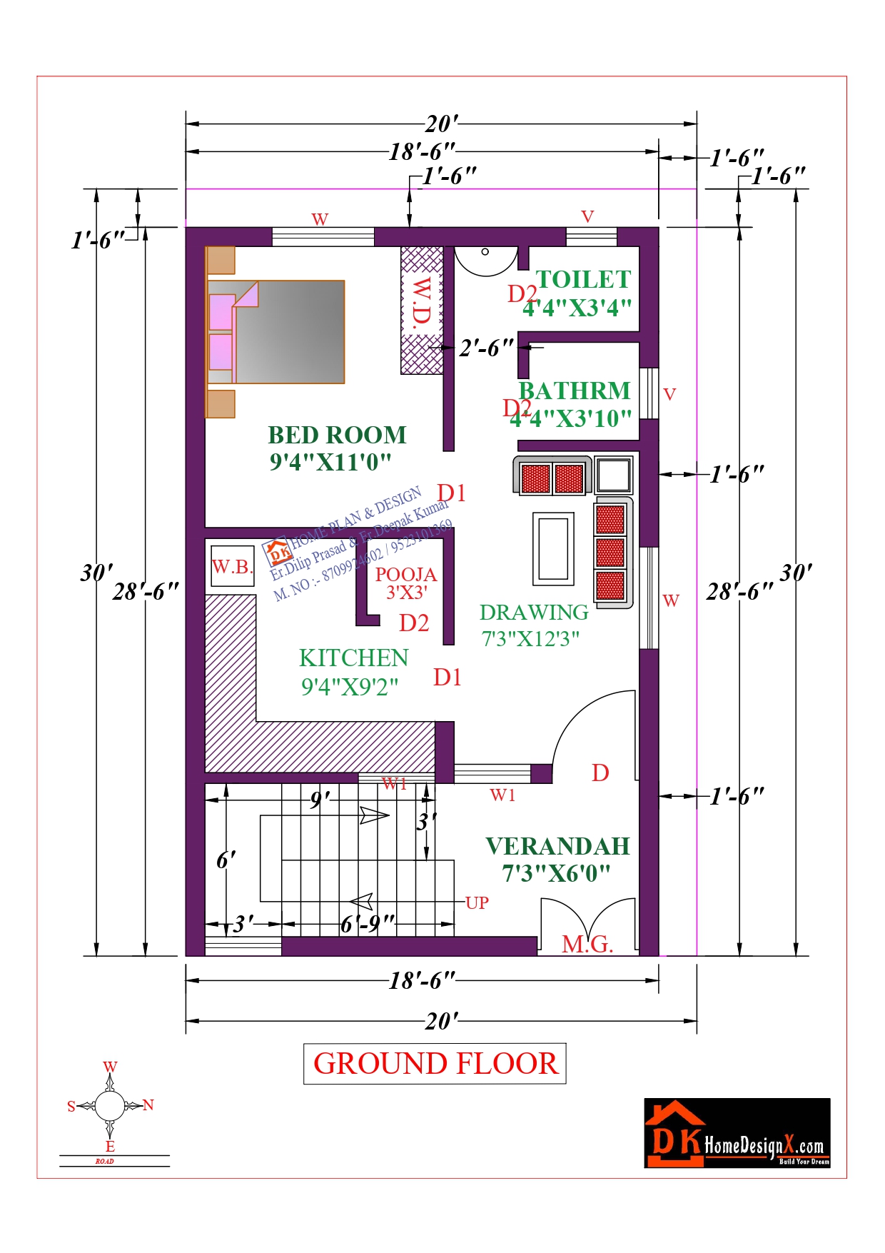 19X29 Affordable House Design - DK Home DesignX