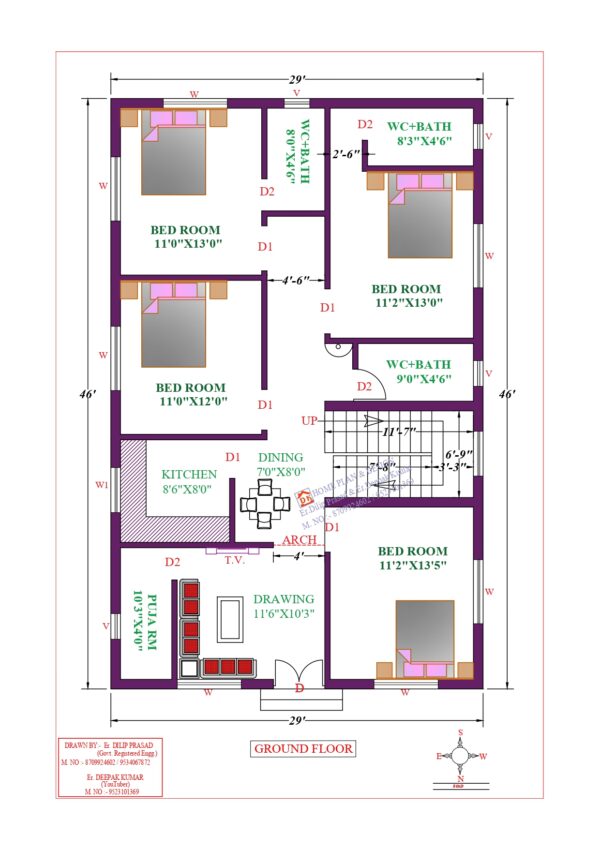 29X46 Affordable House Design - DK Home DesignX