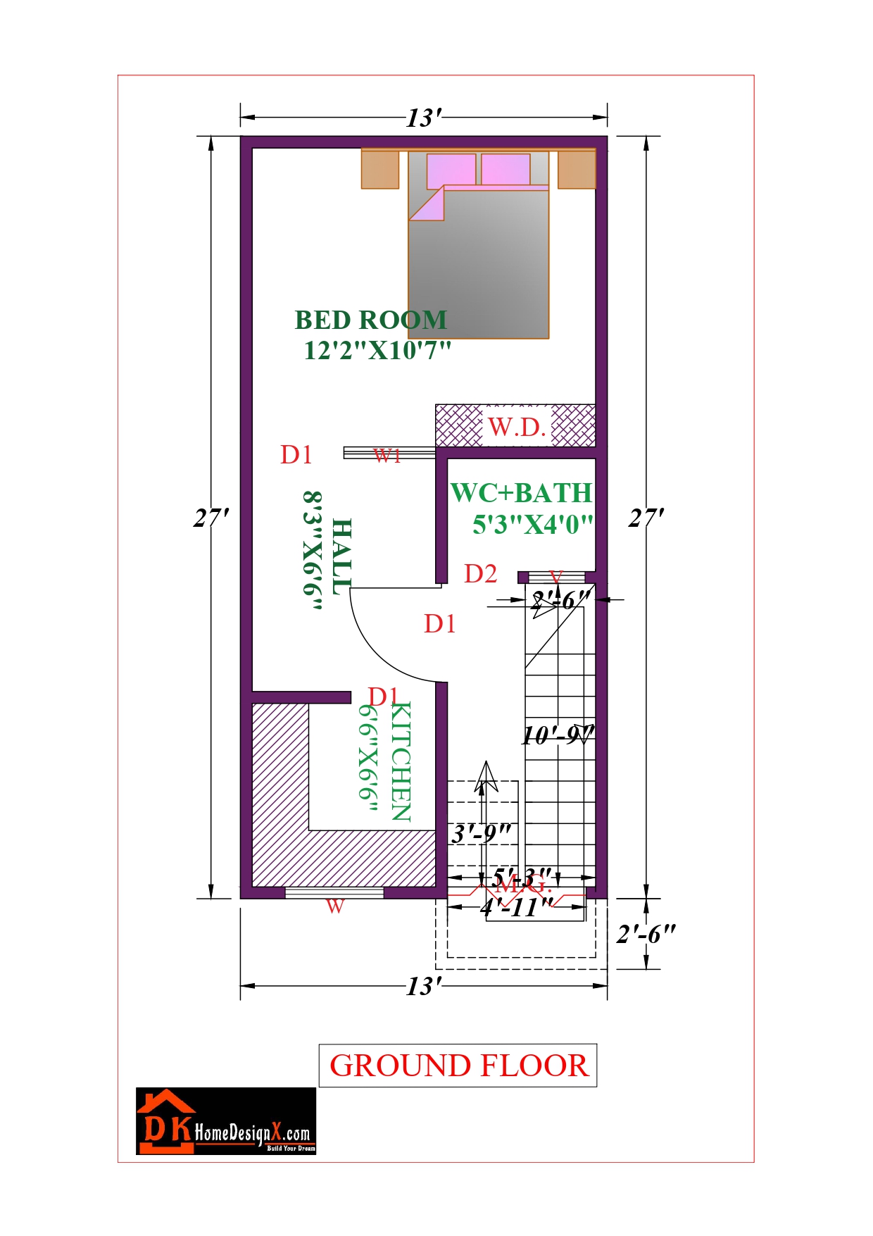 13X27 Affordable House Design DK Home DesignX