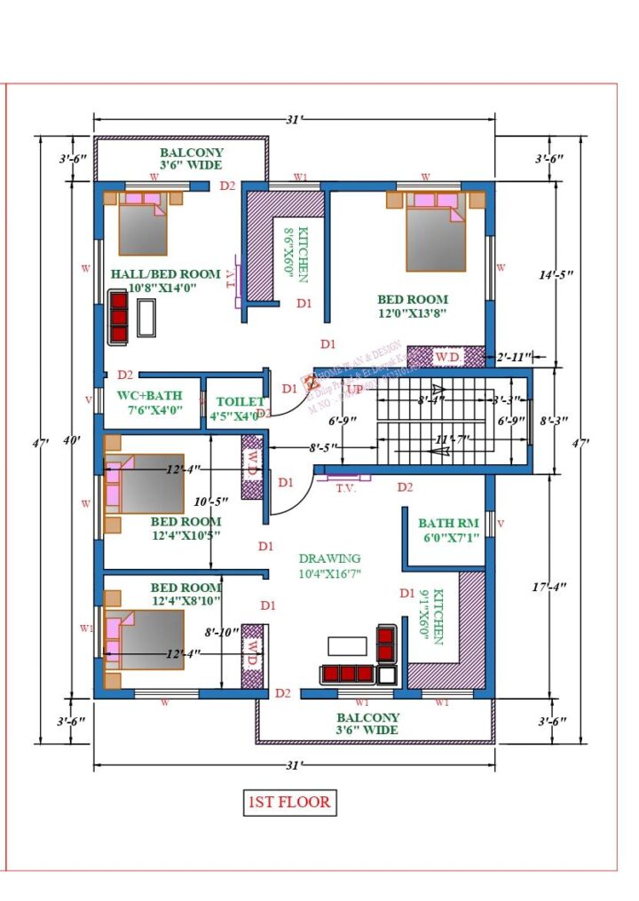 33X47 Affordable House Design - DK Home DesignX