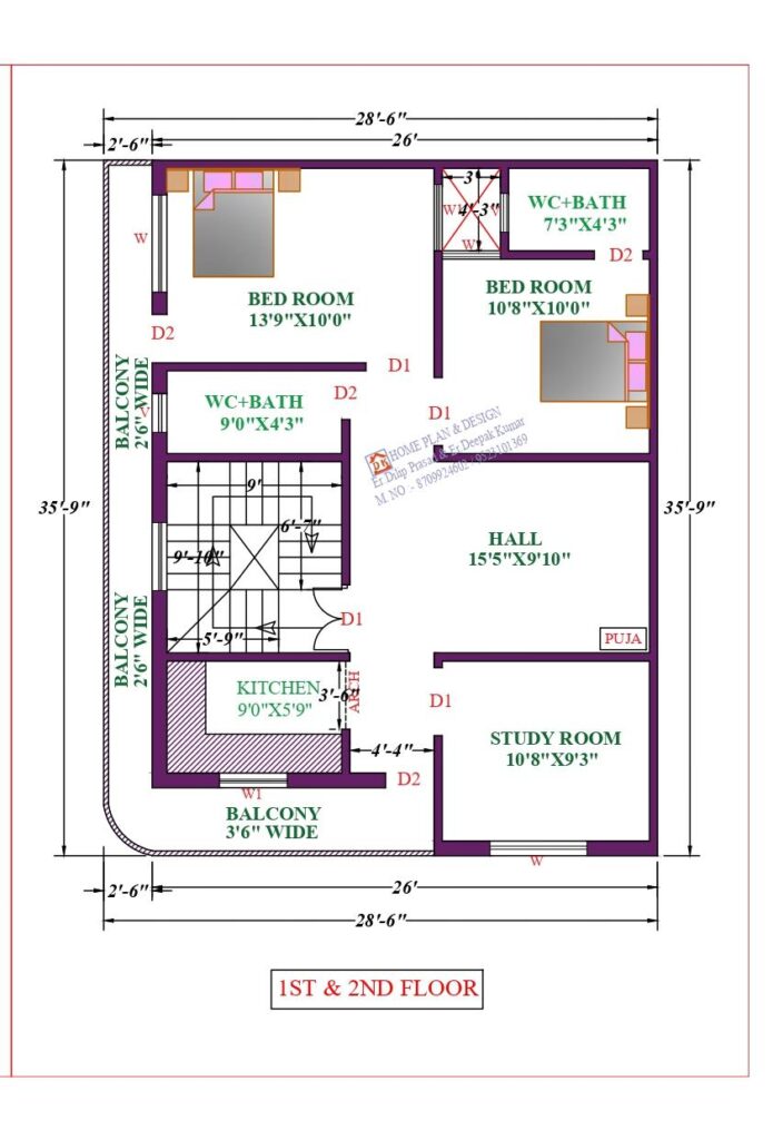 29X36 Affordable House Design - DK Home DesignX