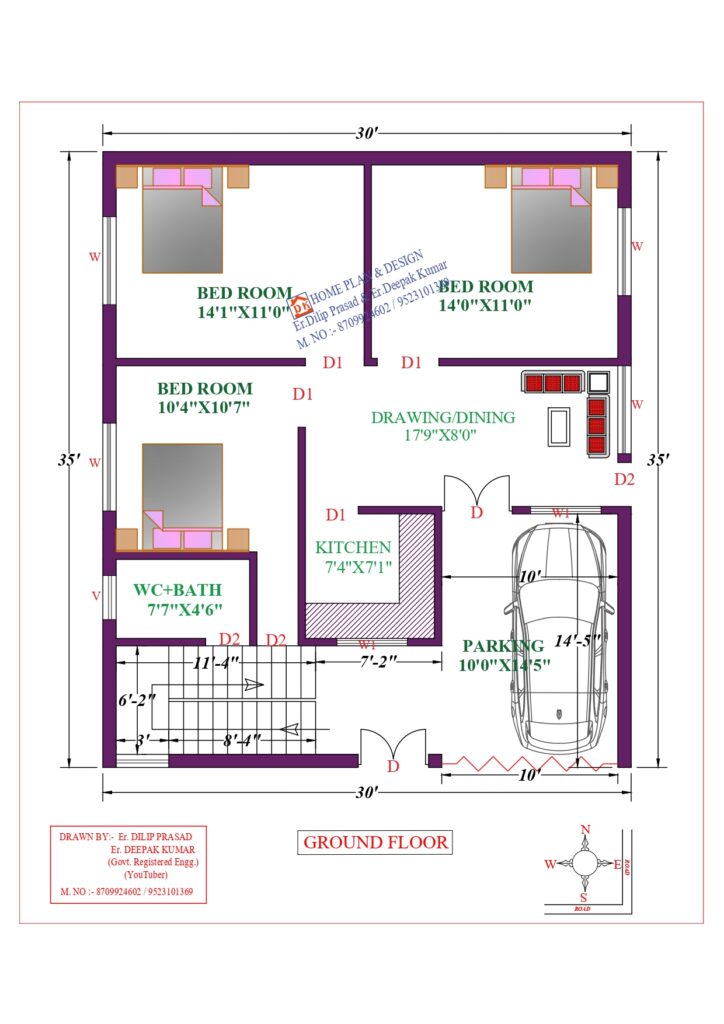 30x35 Affordable House Design - Dk Home Designx