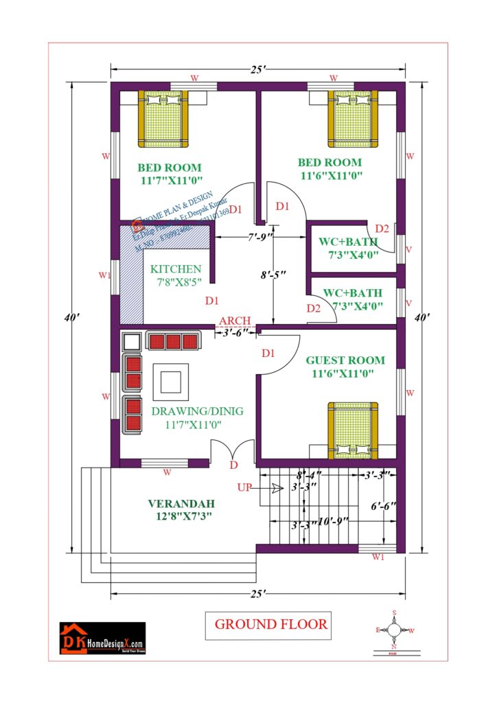 25x40 Affordable House Design - Dk Home Designx