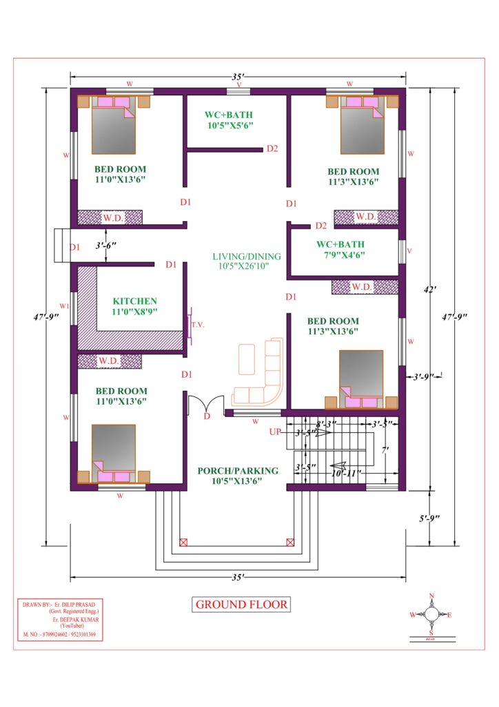 35X48 Affordable House Design - DK Home DesignX